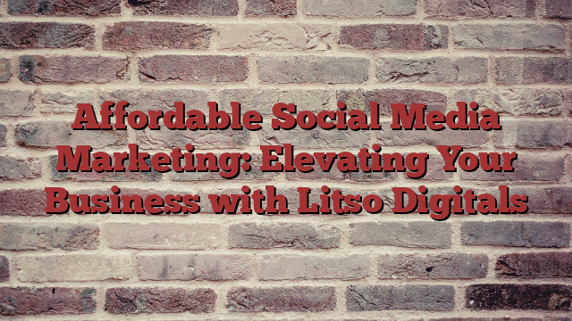 Affordable Social Media Marketing: Elevating Your Business with Litso Digitals