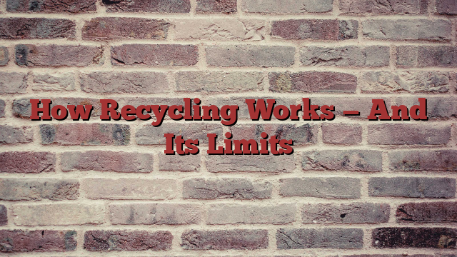 How Recycling Works — And Its Limits