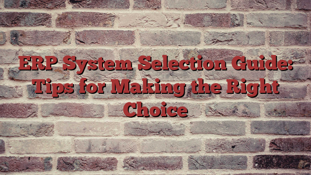 ERP System Selection Guide: Tips for Making the Right Choice