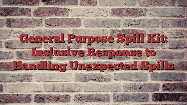 General Purpose Spill Kit: Inclusive Response to Handling Unexpected Spills