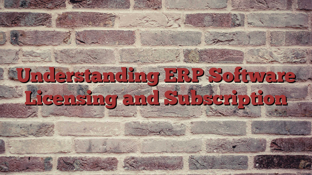 Understanding ERP Software Licensing and Subscription
