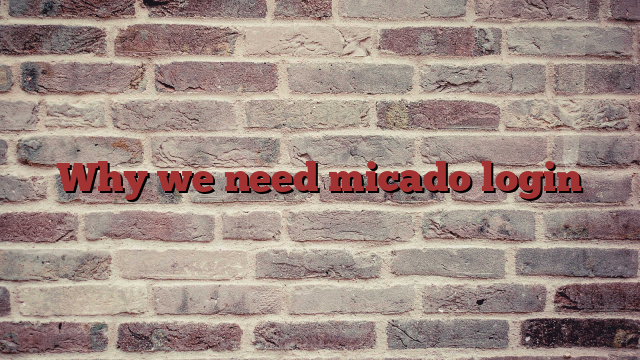 Why we need micado login