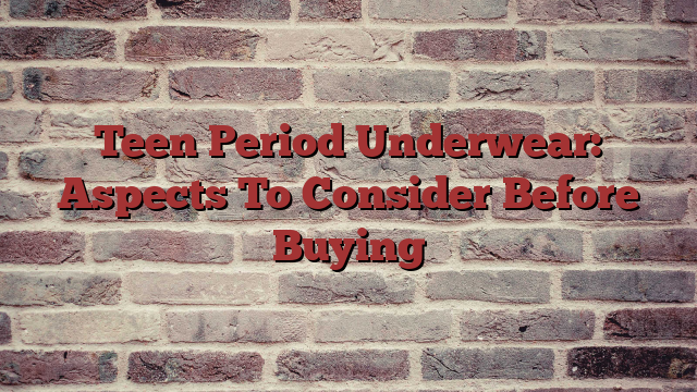 Teen Period Underwear: Aspects To Consider Before Buying