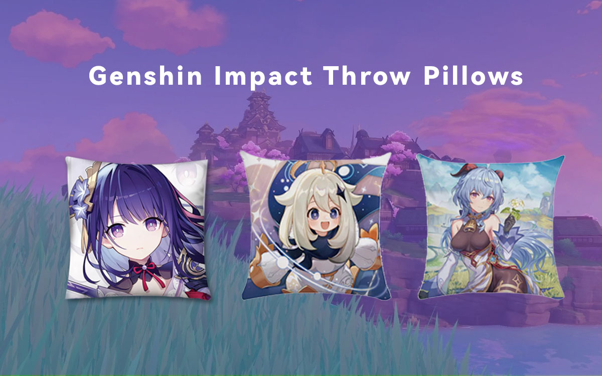 cozy genshin Impact throw pillows
