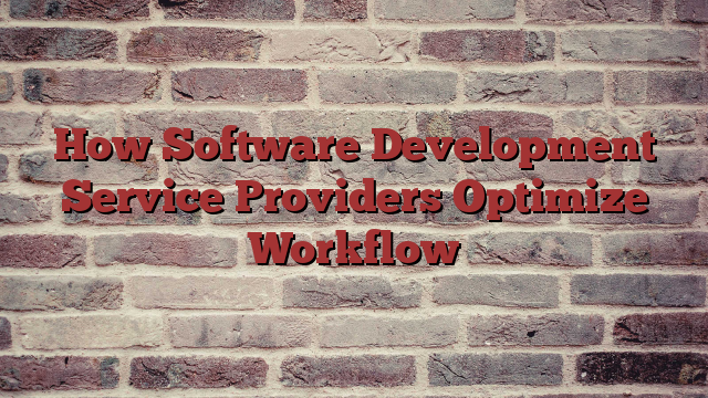 How Software Development Service Providers Optimize Workflow
