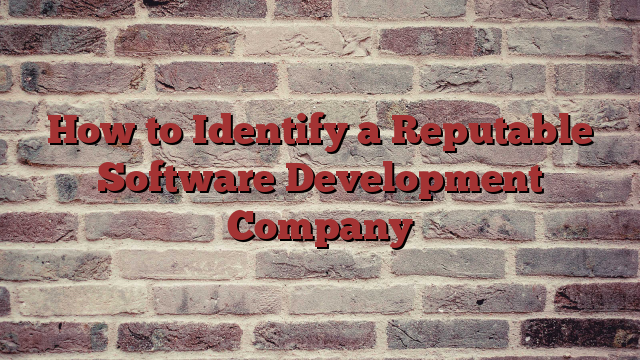 How to Identify a Reputable Software Development Company