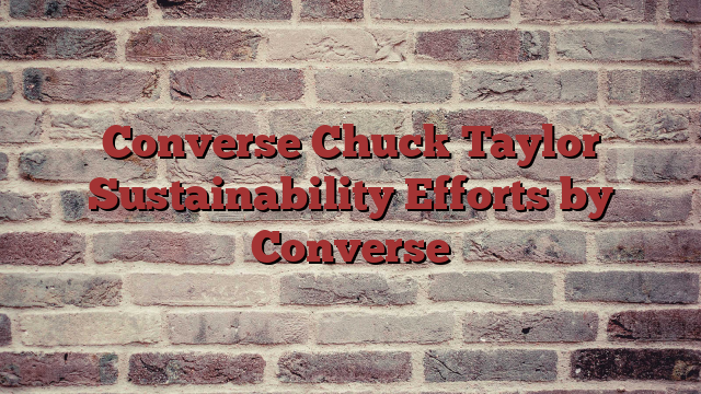 Converse Chuck Taylor Sustainability Efforts by Converse