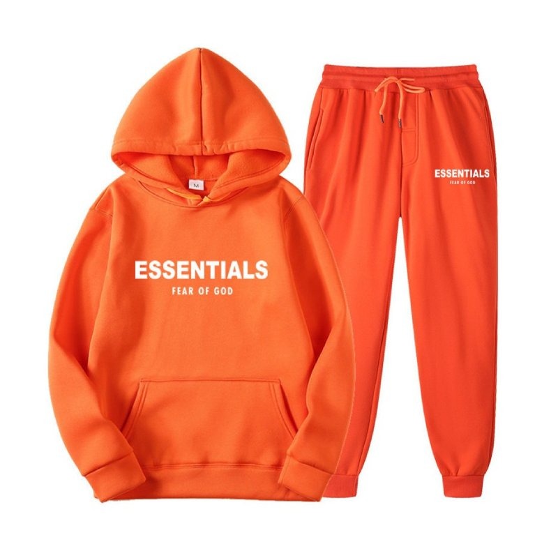 Essentials Hoodie Fear of God Orange TrackSuit