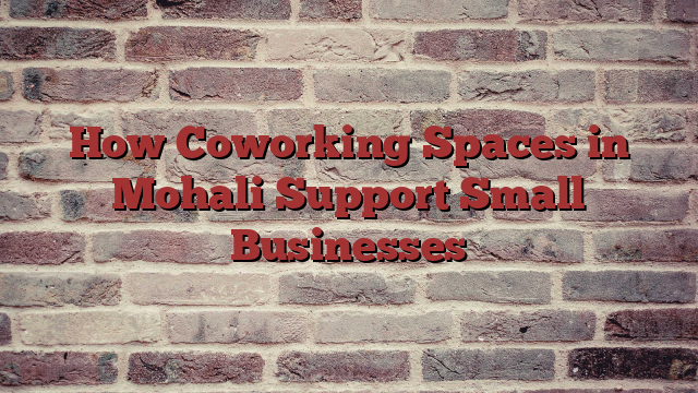 How Coworking Spaces in Mohali Support Small Businesses