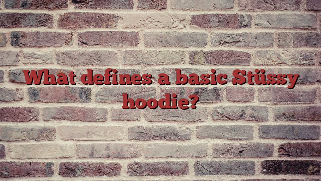What defines a basic Stüssy hoodie?