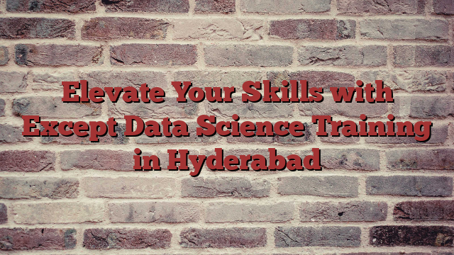 Elevate Your Skills with Except Data Science Training in Hyderabad