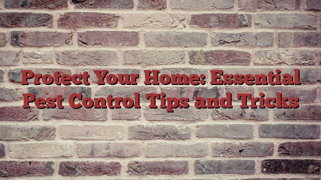 Protect Your Home: Essential Pest Control Tips and Tricks