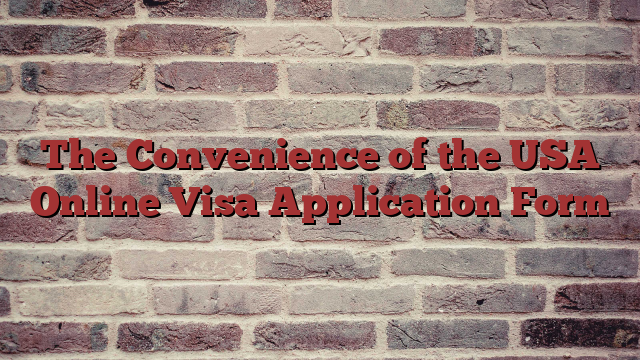 The Convenience of the USA Online Visa Application Form