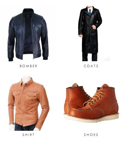 types of leather wear